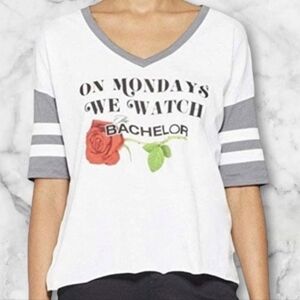 "On Mondays We Watch The Bachelor" MD V-neck Loose Fit Tee